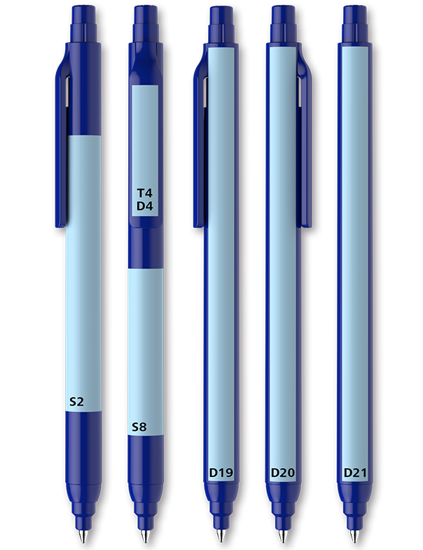 Depiction of the printing surfaces