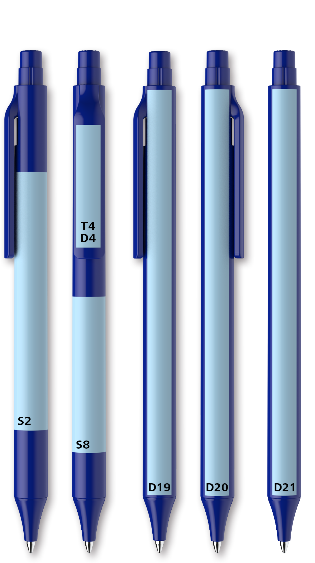 Depiction of the printing surfaces