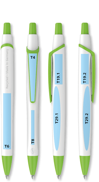 Reco (model "Basic") Imprint areas